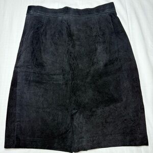 Vintage Erez Leyy Black Suede Leather Short Pencil Skirt Size 10 Sexy Party